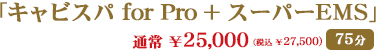 「キャビスパ for Pro + スーパーEMS」（75分 ￥25,000）